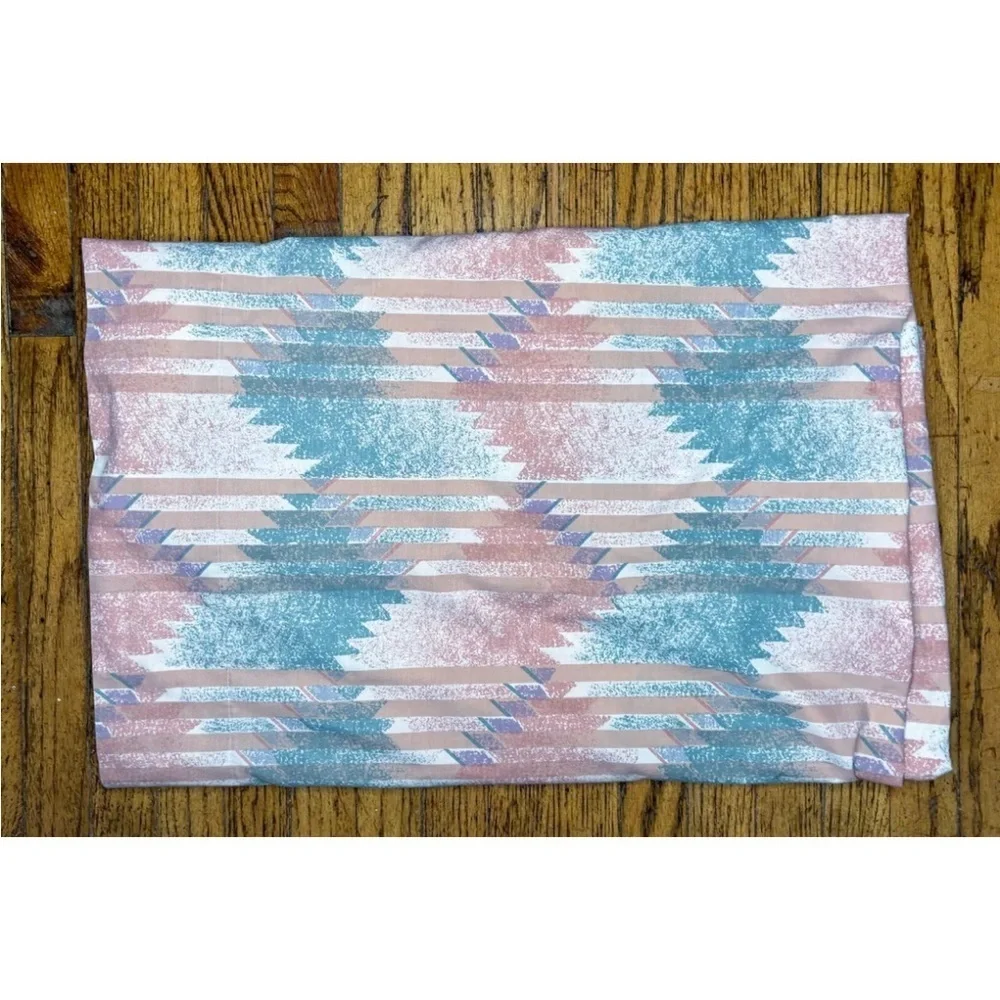 JP Stevens Coral Turquoise Southwestern Twin Flat Sheet Cutter Fabric Boho
